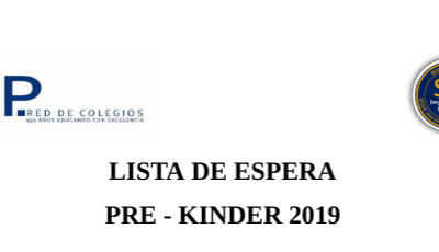 Lista de espera Pre Kinder 2019
