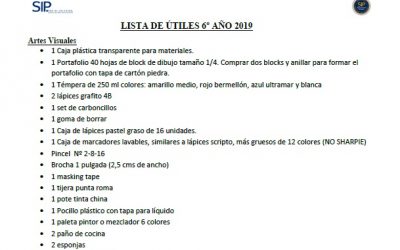 Listas de útiles 2019